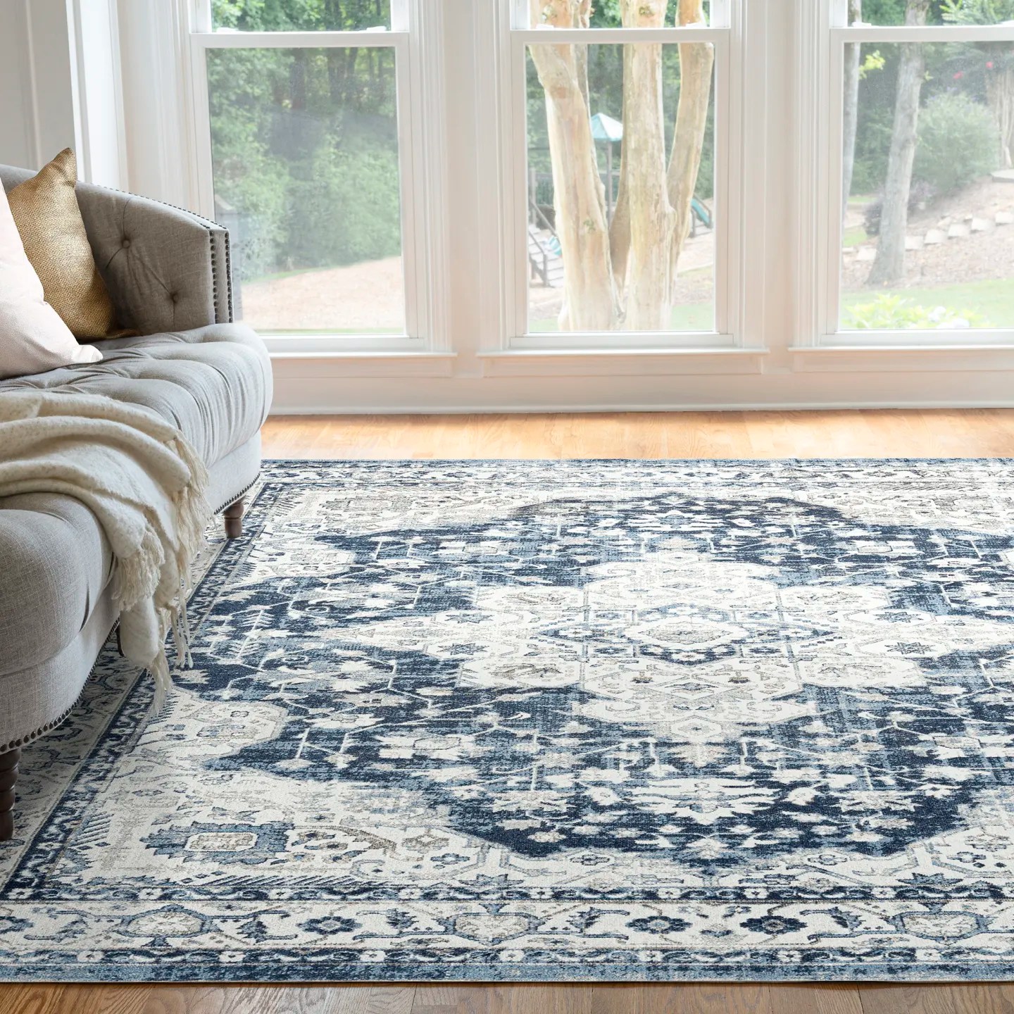 PLZ2307 Navy TAYSE RUGS Area Rug Wholesaler and Distributor