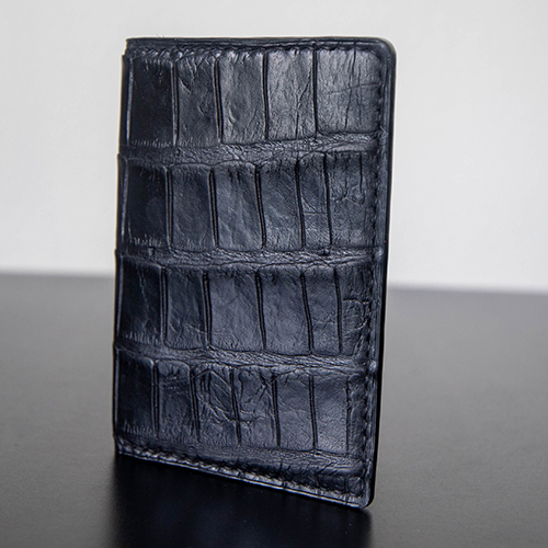Black Alligator Passport Wallet Men's Travel Wallet Taza Leather