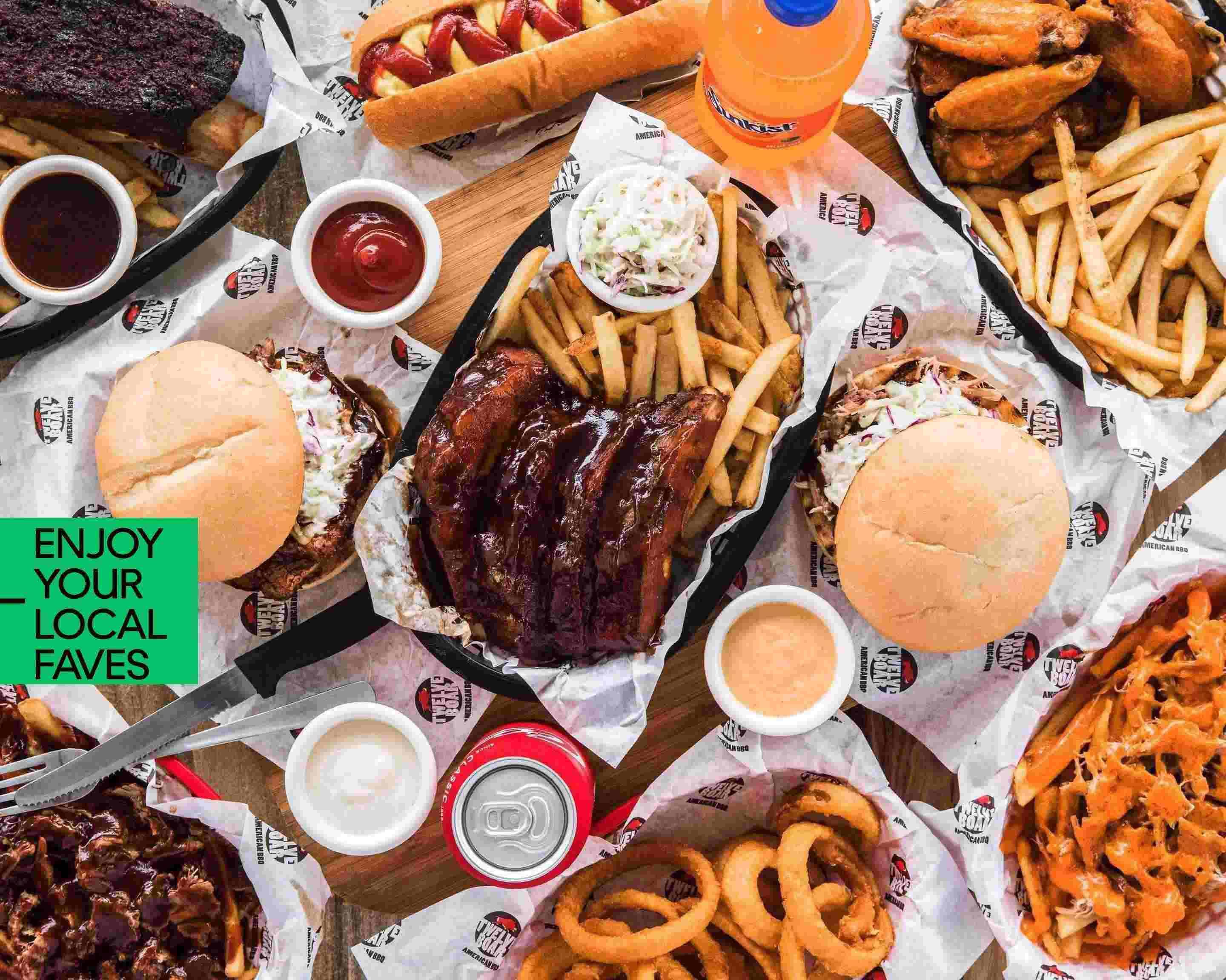Order Twelve Boar American BBQ (Chermside) Menu Delivery and Takeaway in Brisbane Menu