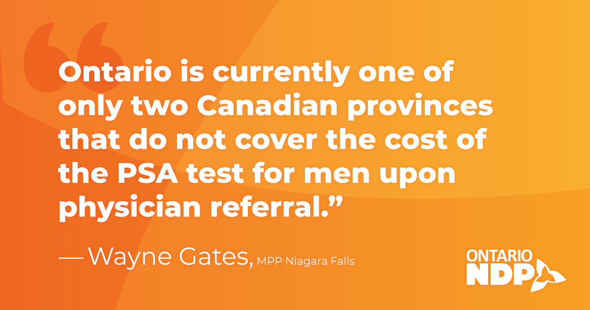 NDP MPP Wayne Gates calls for OHIP to cover prostate cancer screening