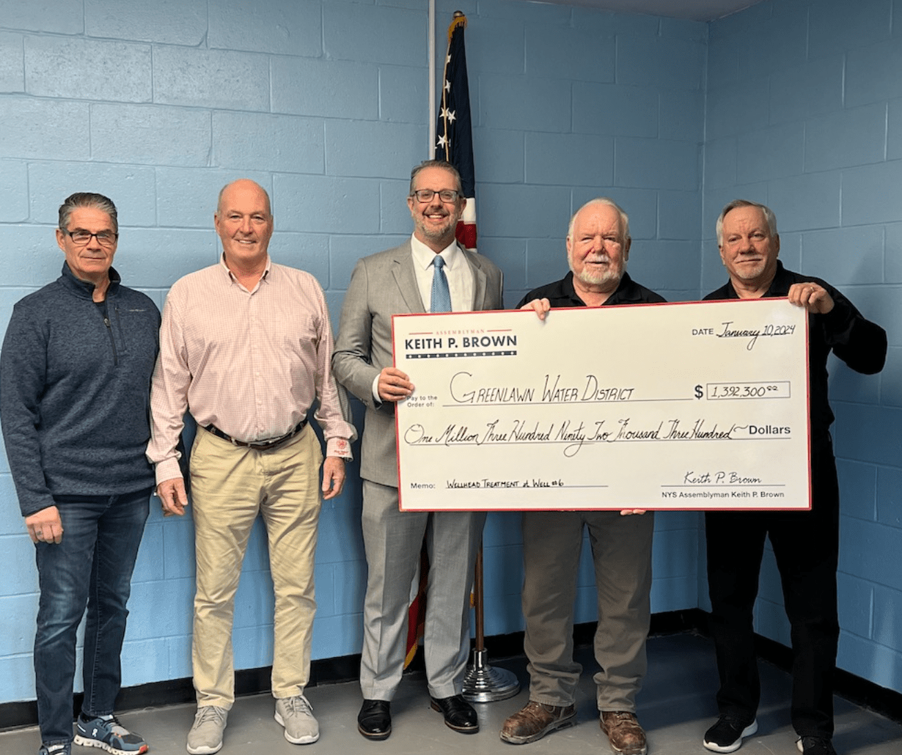 Greenlawn Water District receives grant funding through NYS Water