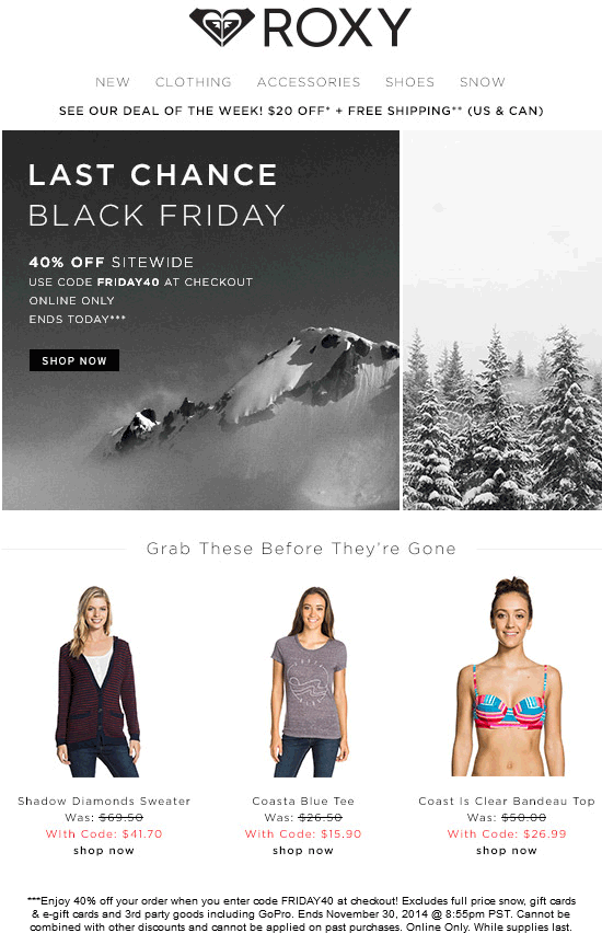 Roxy August 2020 Coupons and Promo Codes 🛒