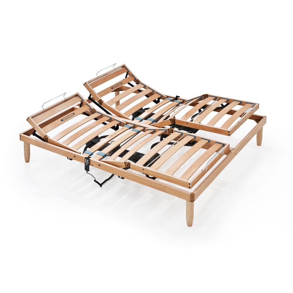 Evergreenweb Rete in Legno Elettrica Alzate Separate con Ammortizzatori