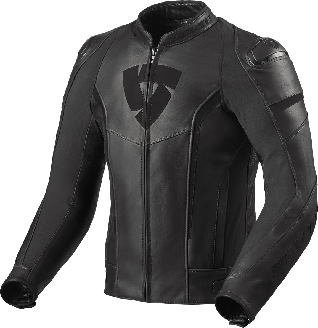 Giacca moto pelle e tessuto Rev'it Glide Vintage Nero