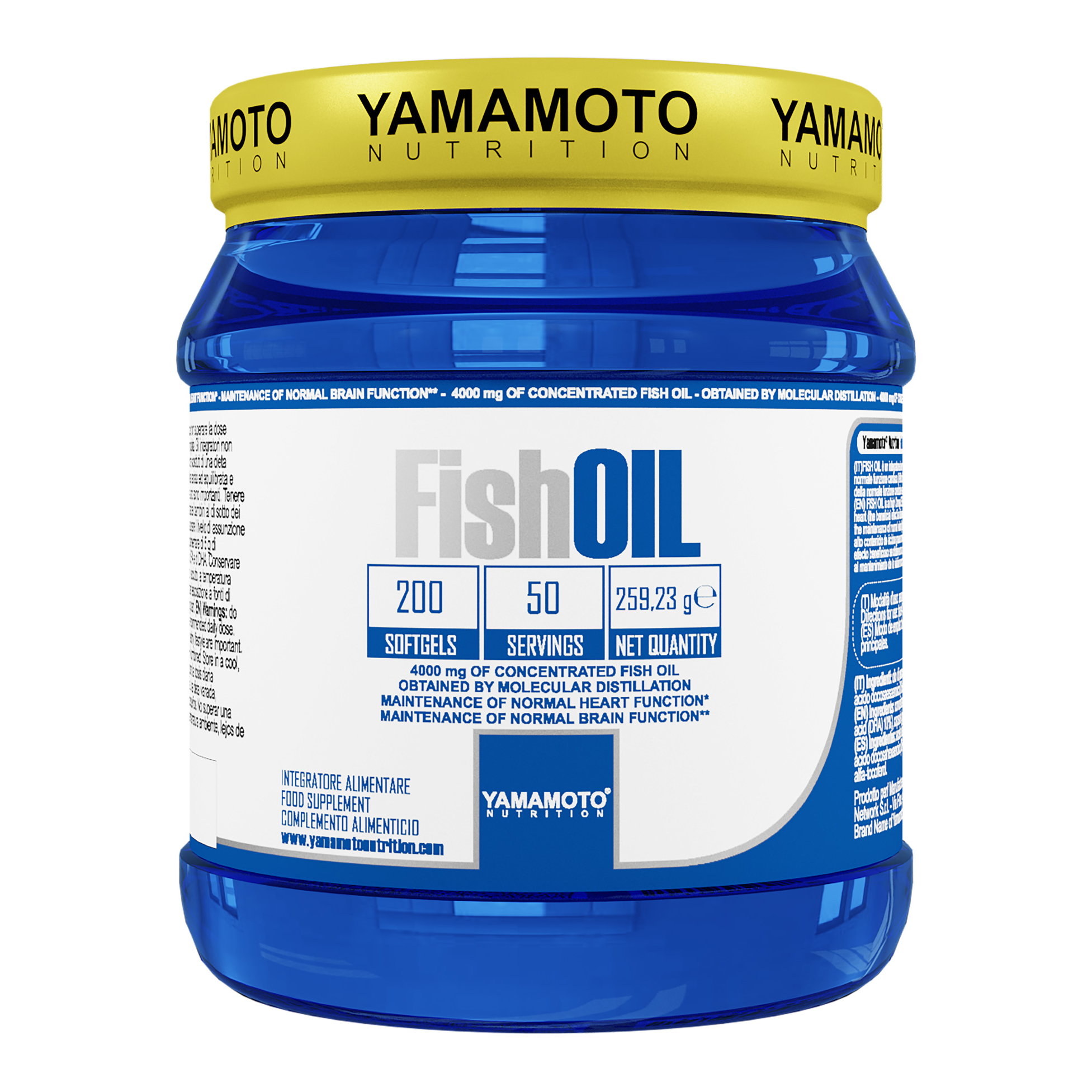 YAMAMOTO NUTRITION Fish OIL 200 softgels (olio di pesce omega3) Benvivo