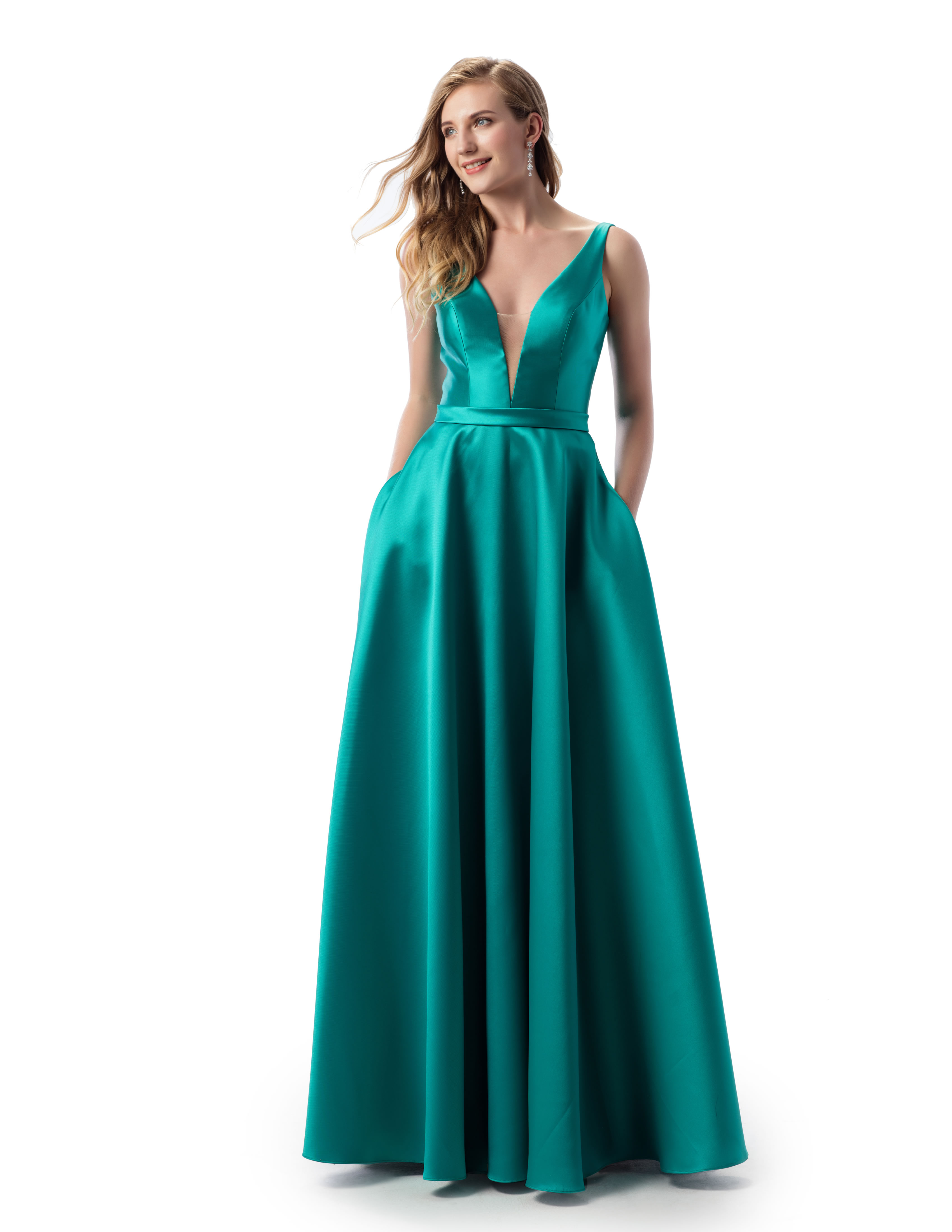 Abito cerimonia donna lungo con scollo a V. Favole