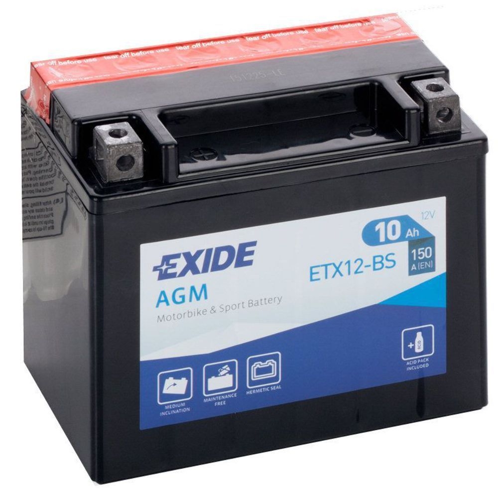 Batterie >> Batterie Moto >> Batteria MOTO EXIDE 10Ah Sx ETX12BS