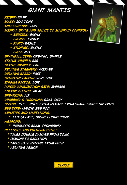 Giant Mantis: Details
