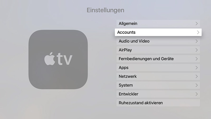 Apple TV 4 Vierstelligen PINCode statt iTunesPasswort für Käufe nutzen