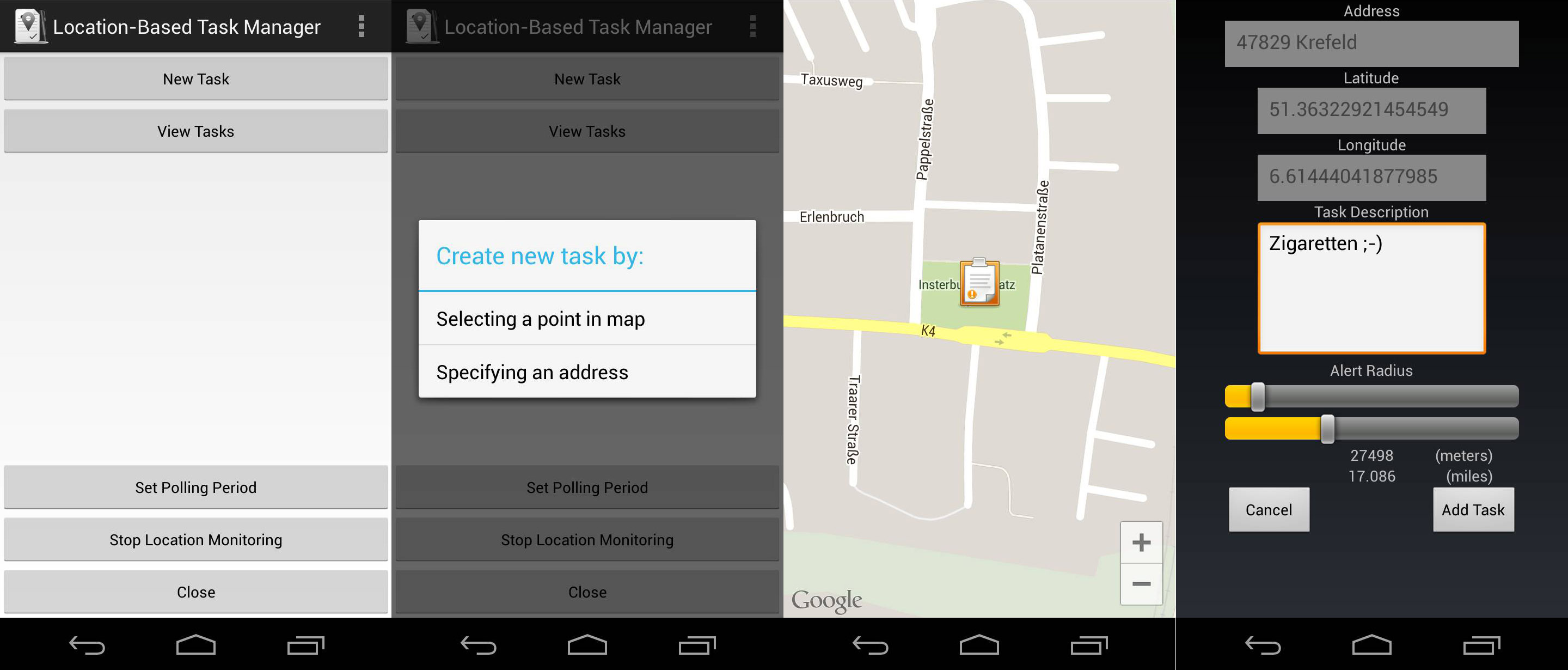 Ortsbasierte Erinnerungen für Android mit dem Location Based Task Reminder