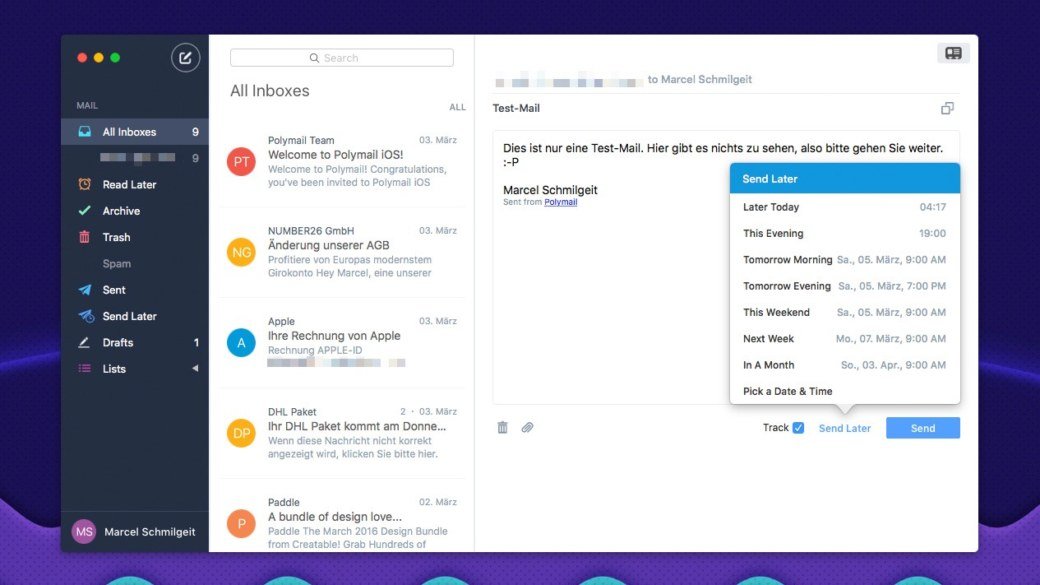 Polymail Ein kurzer Blick in den neuen MailClient für iOS und Mac OS X