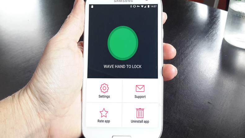 Wave to Unlock and Lock AndroidApp schaltet Display mit einer