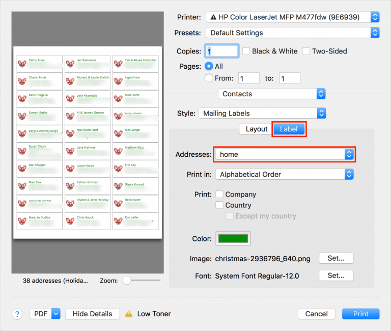 How to Print Labels for Your Holiday Cards with Apple’s Contacts App