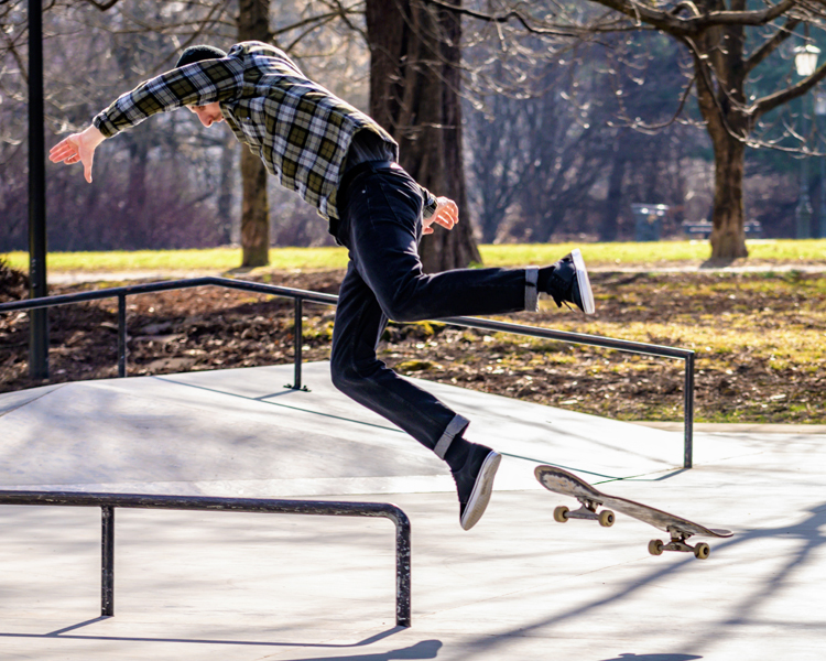 Skateboarder falling from his skateboard in the skatepark Taking Control Of Your Diabetes®