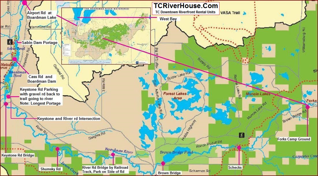 Boardman River + Traverse City Michigan, Canoe, Kayak, Tubing, Fishing