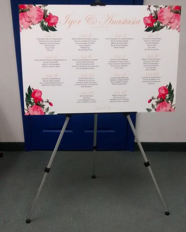 Wedding Seating Chart Board Print Toronto Woodbridge TD Images