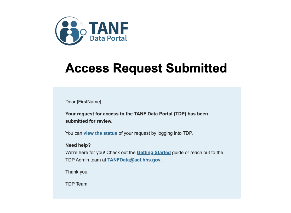 TDP — Use an Existing Login.gov Account
