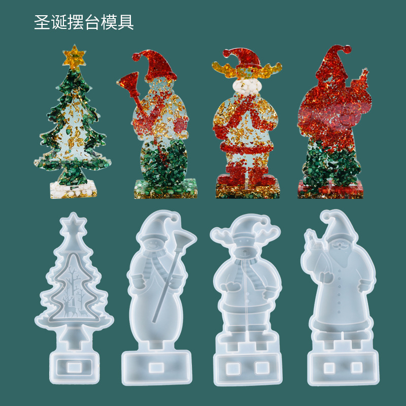 Christmas Resin Mold, Silicone Xmas Table Decor Epoxy Resin Mold