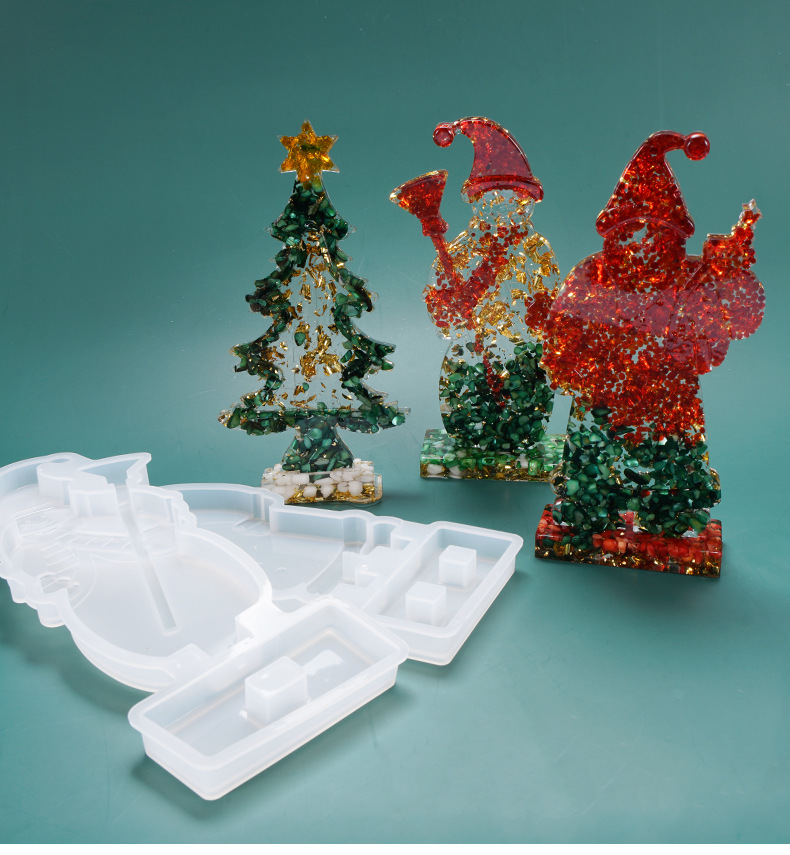 Christmas Resin Mold, Silicone Xmas Table Decor Epoxy Resin Mold