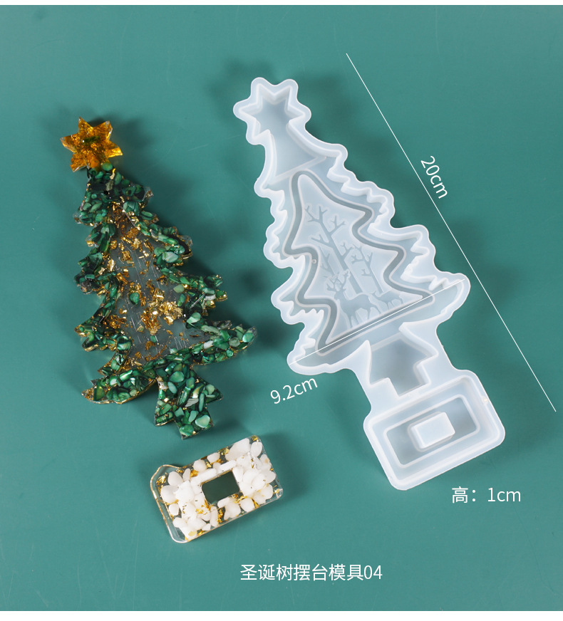 Christmas Resin Mold, Silicone Xmas Table Decor Epoxy Resin Mold