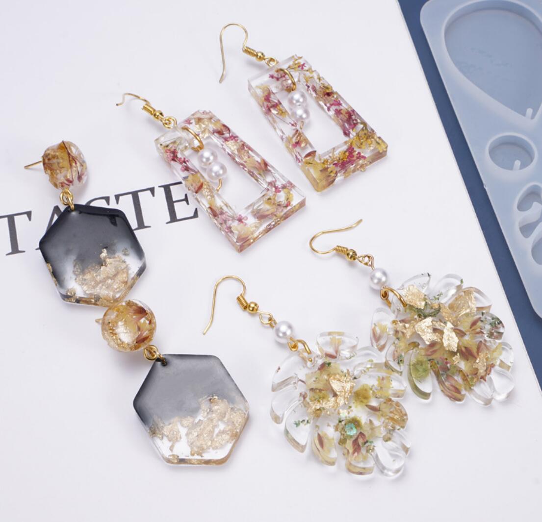 Earring Epoxy Resin Molds,Retro Drop Dangle Mirrored Style Resin