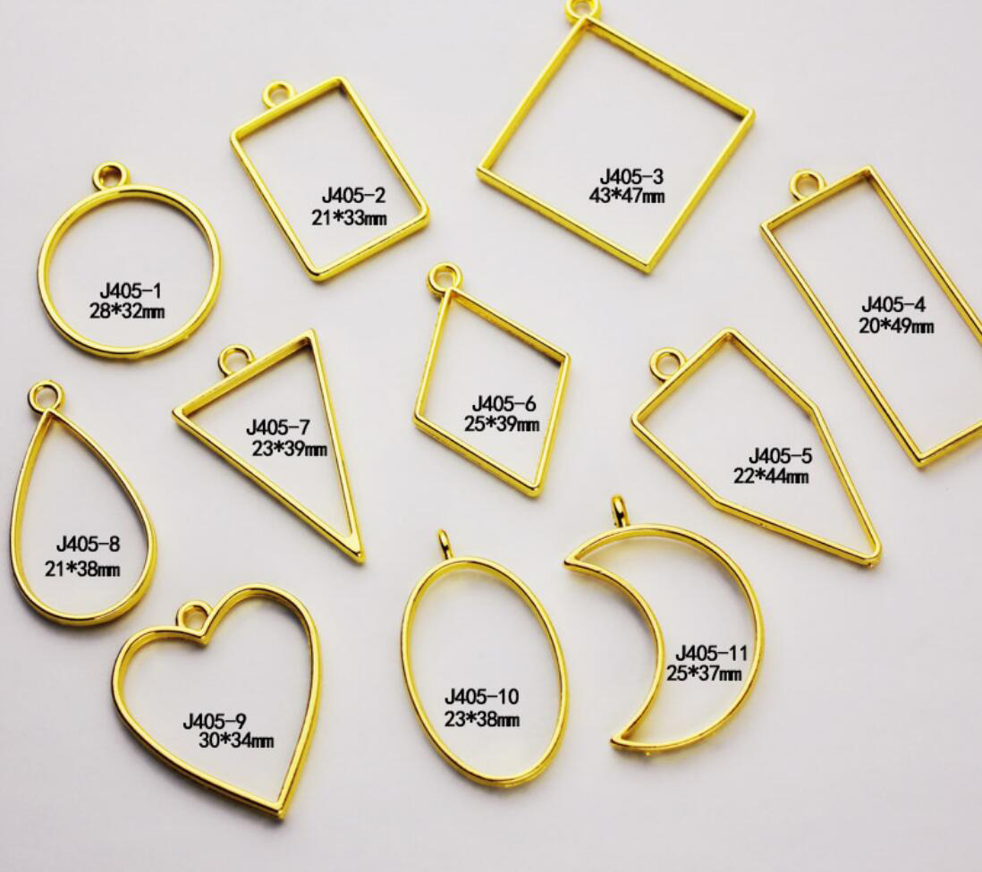 Open Bezels for Resin, Hollow Frame Pendants Resin Craft Bezels Jewelry