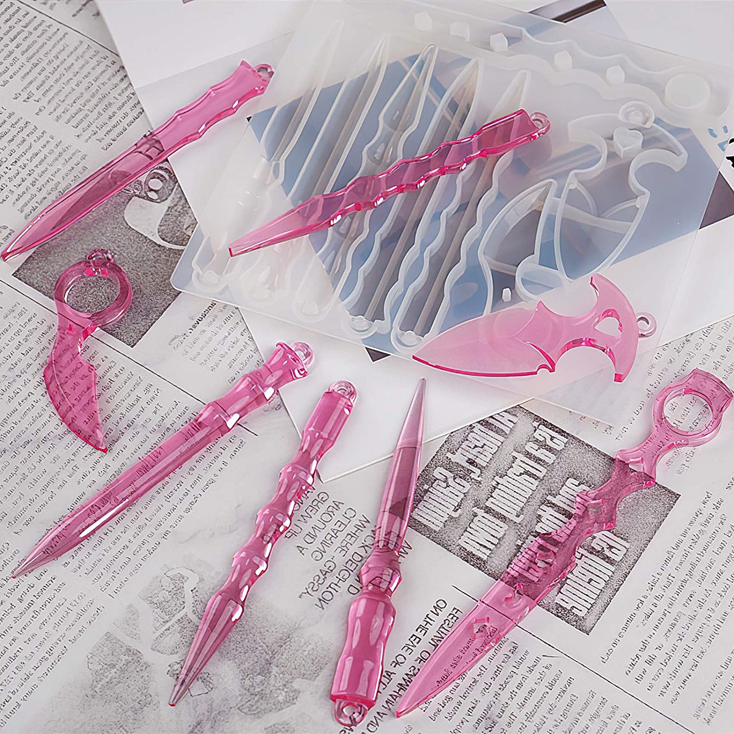 Self Defense Keychain Resin Mold Silicone Epoxy Resin Casting Mold