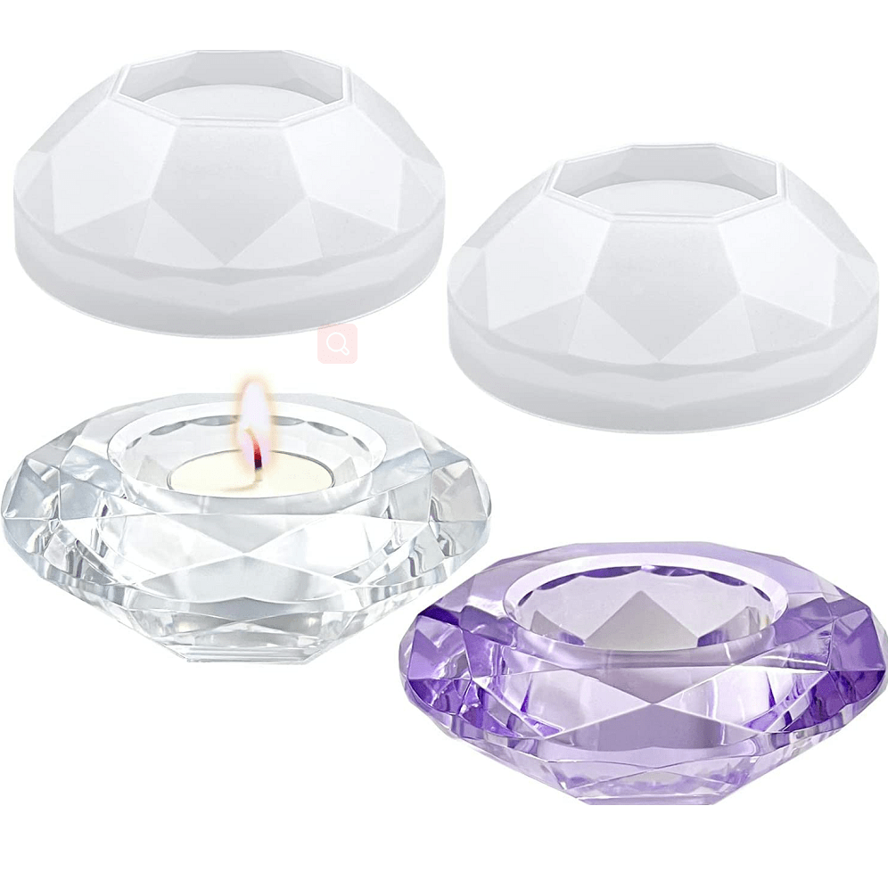 Tealight Candles Holders Resin Molds Silicone, Resin Bling Crystal