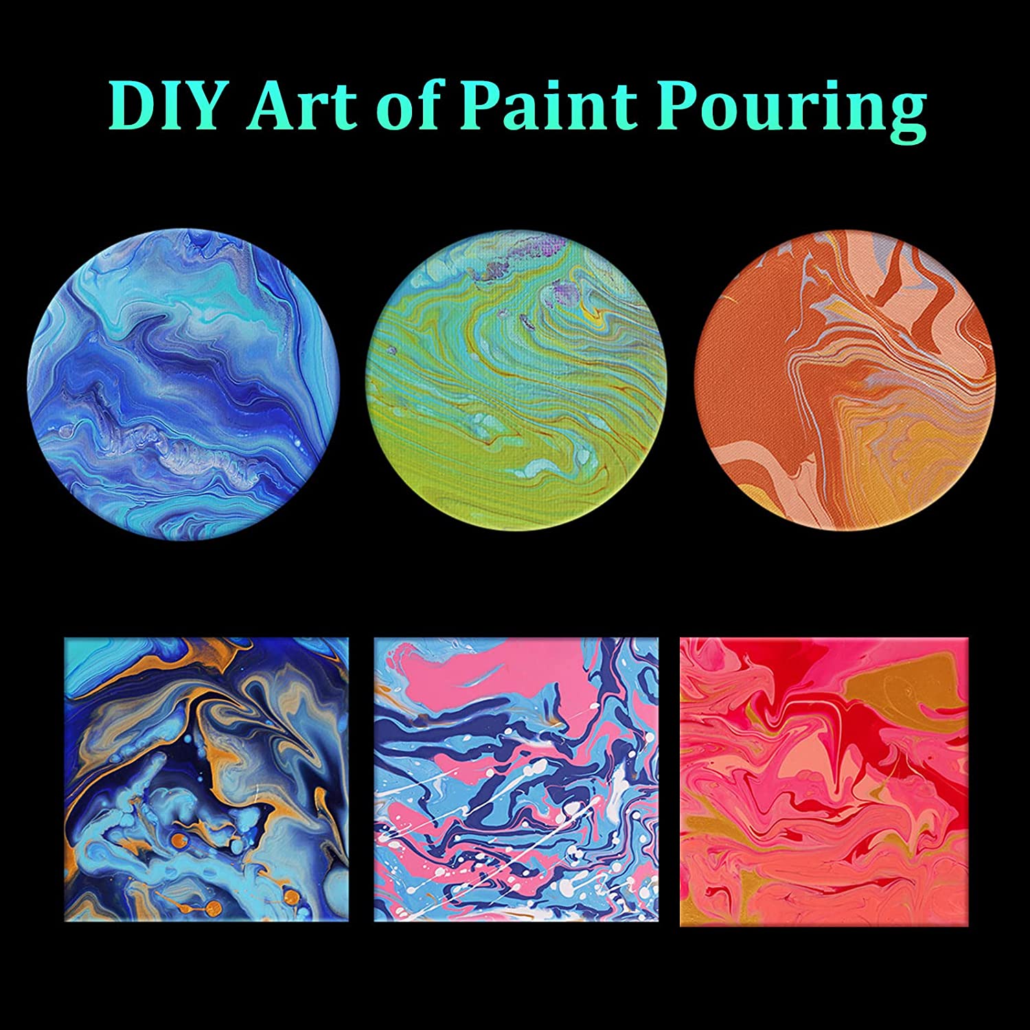 Split Cup for Paint Pouring, 2/3/4/5 Chambers Reusable Silicone Pouring