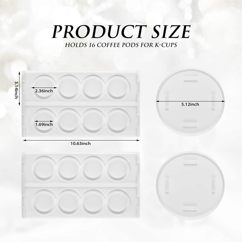 Coffee Pod Holder Resin Mold, 4 Sides 16 Coffee Pod Holders for K Cups, Epoxy Resin Casting