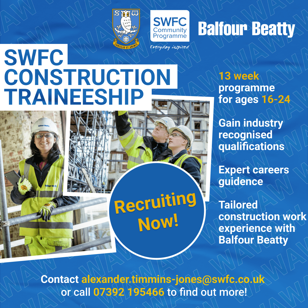 SWFC Community Programme recruiting for Construction Traineeship with