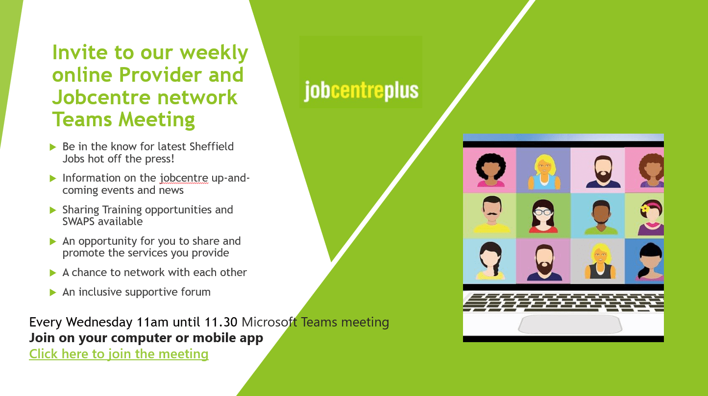 Invitation to join JCP’s weekly Provider and Jobcentre Network Teams