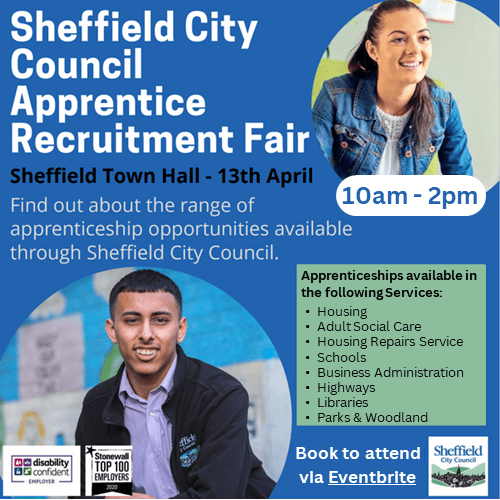 Sheffield City Council Apprentice Recruitment Fair on Thu 13 Apr