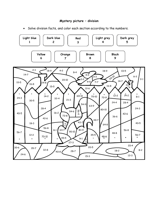 Division Coloring Worksheets Coloring Pages