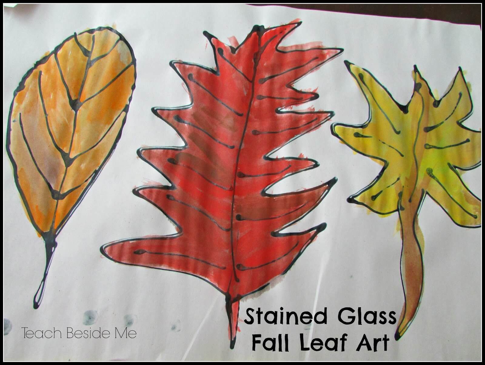 Stained Glass Fall Leaf Art Teach Beside Me