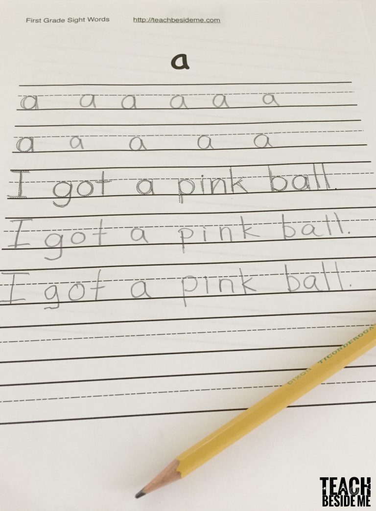 Dolch PrePrimer Sight Words Handwriting Practice Teach Beside Me