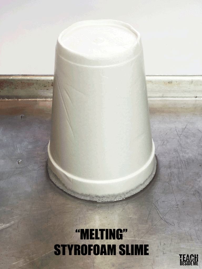 Melting Snowmen Acetone and Styrofoam Slime Experiment Teach Beside Me