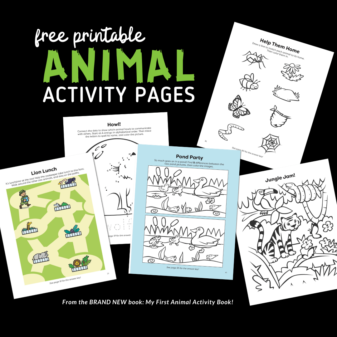 Printable Preschool Animal Activity Pack Teach Beside Me