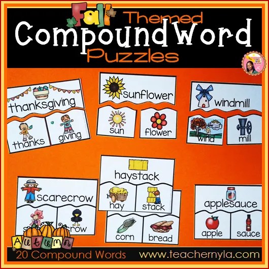 Fall Themed Compound Words Nyla's Crafty Teaching