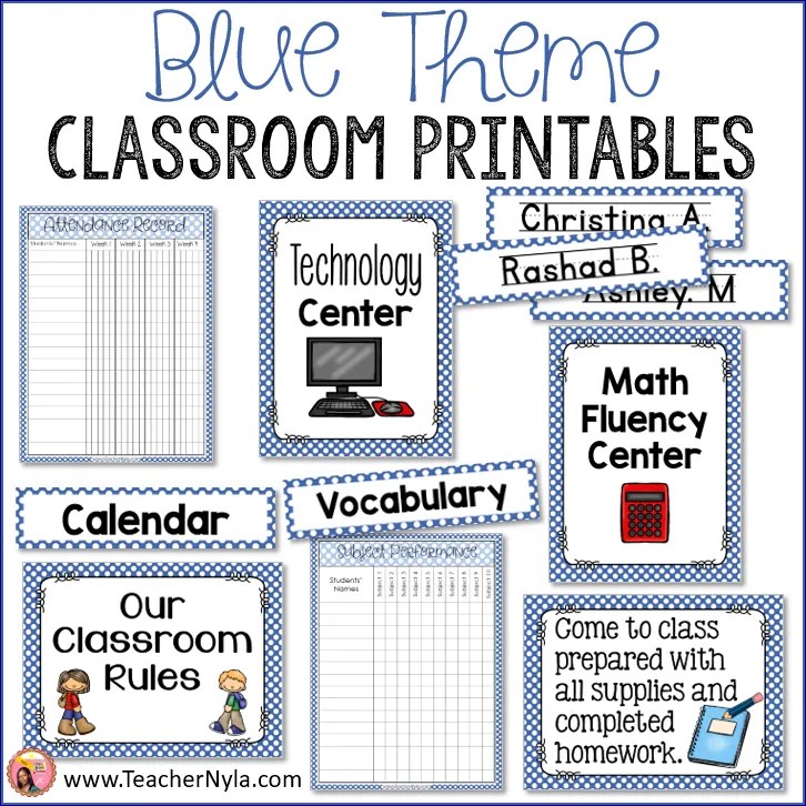 Blue Classroom Theme Decor Ideas Nyla's Crafty Teaching