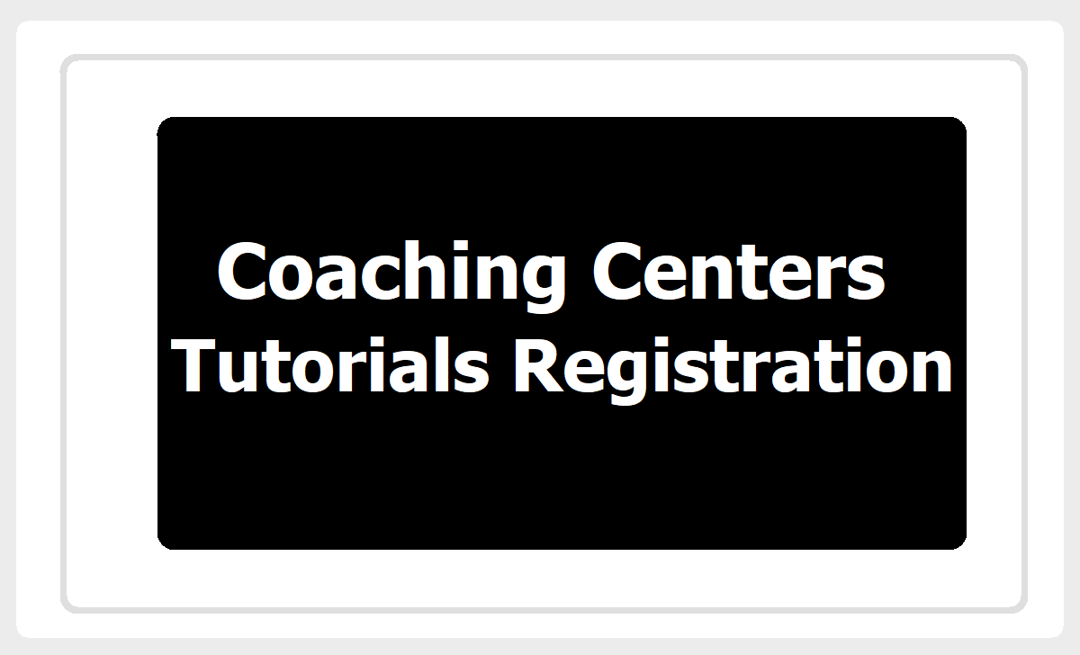 Coaching Centers & Tutorials Registration Notification, DEO Warangal