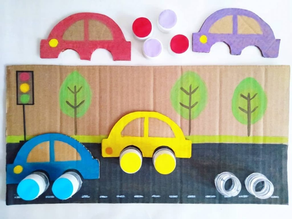 Cardboard Cars Craft Activity for Kids.