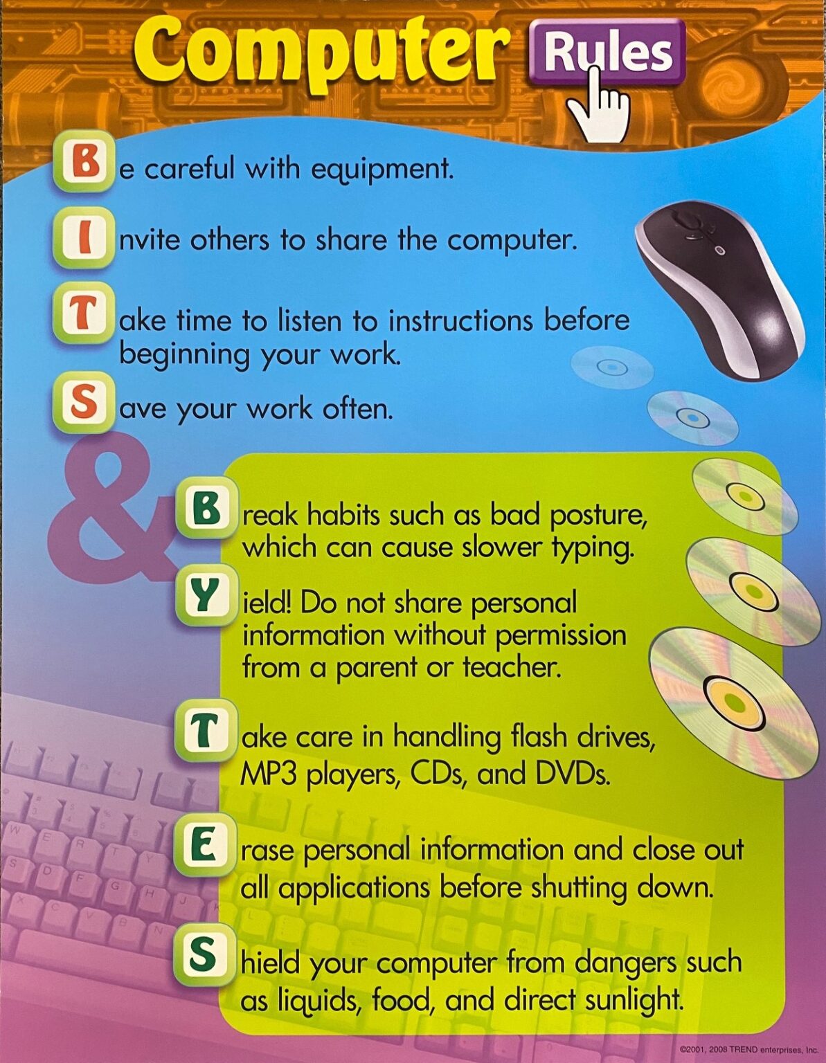 Computer Rules Chart The Teacher's Trunk