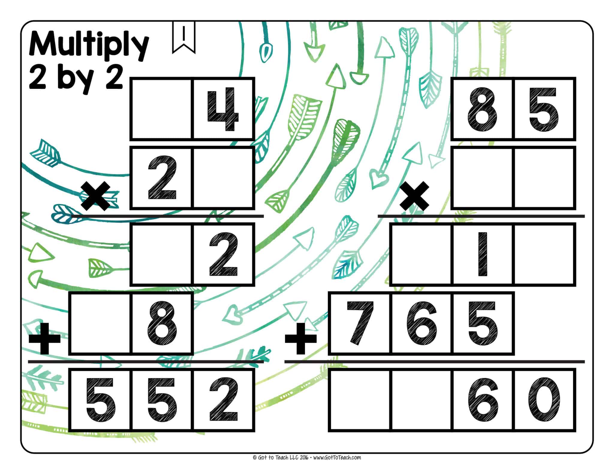 Math Tiles: Multiply 2 by 2 • Teacher Thrive