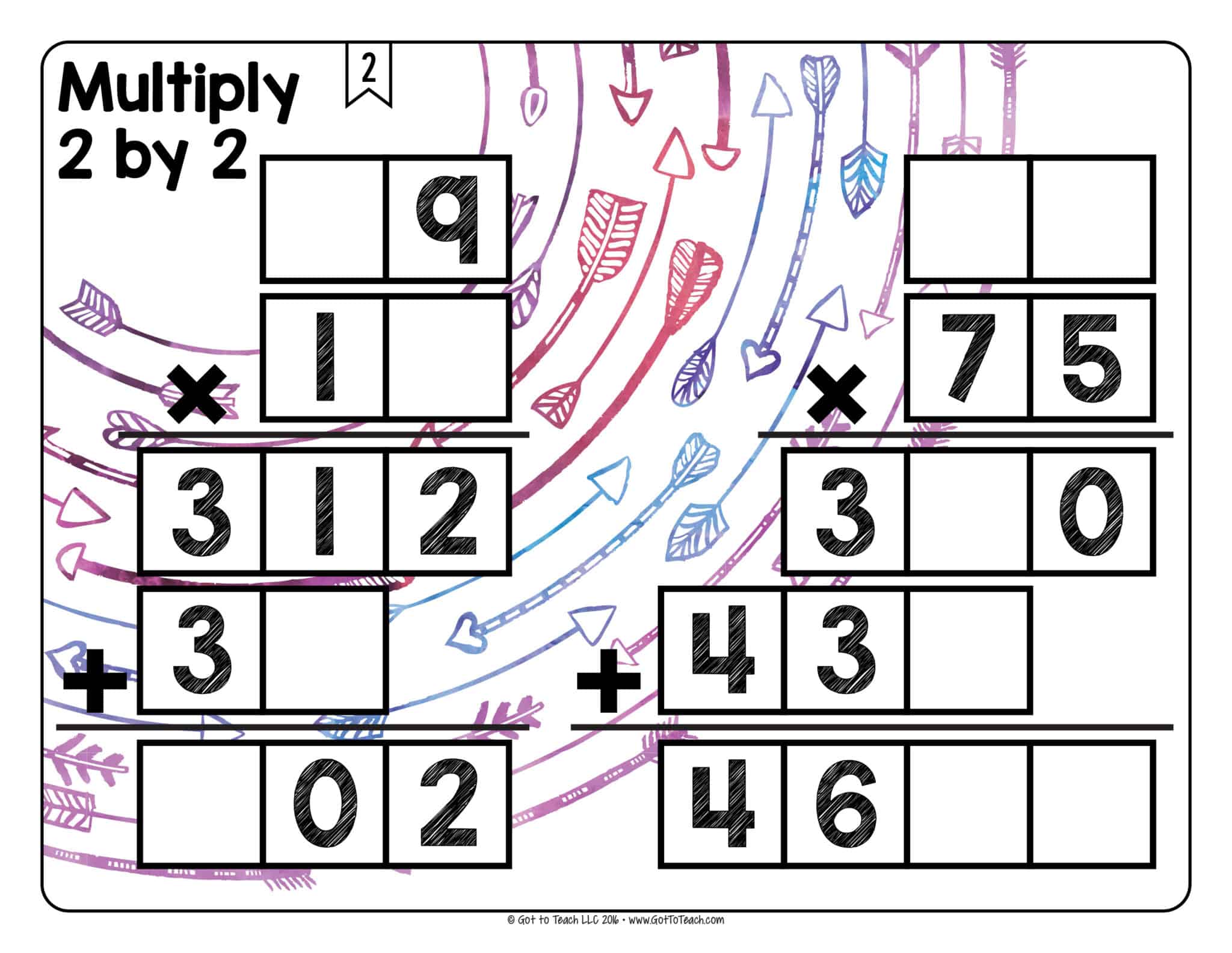 Math Tiles: Multiply 2 by 2 • Teacher Thrive