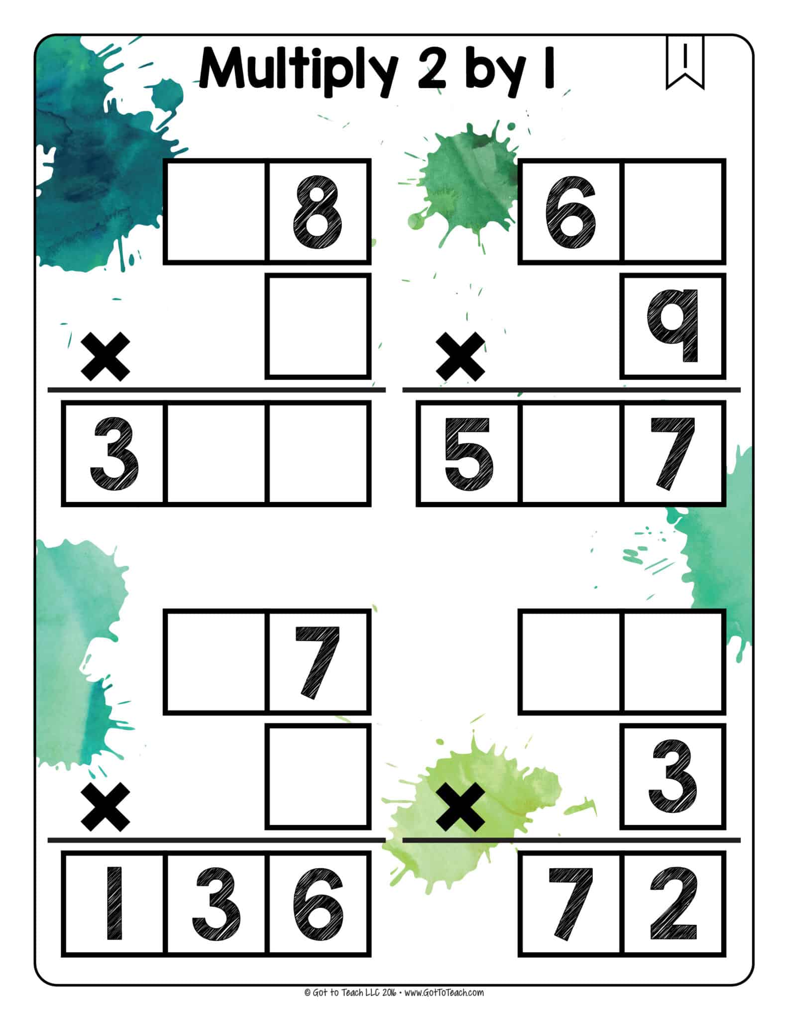 Math Tiles: Multiply 2 by 1 • Teacher Thrive