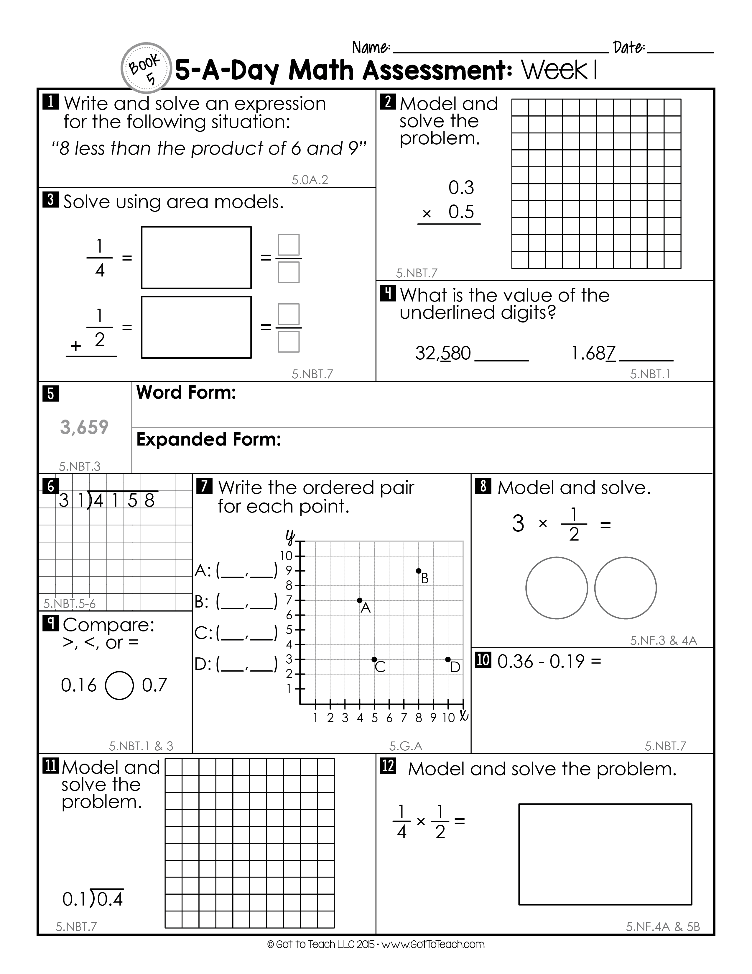 5th Grade Math Test