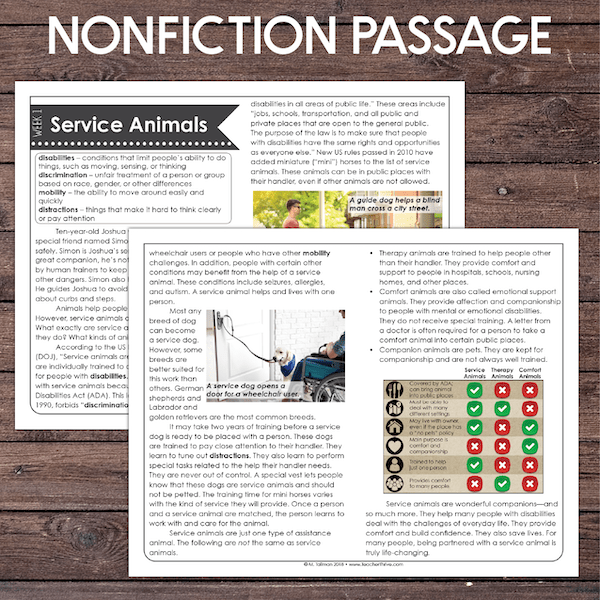 FREE Fourth Grade Weekly Reading Comprehension [Nonfiction and Fiction