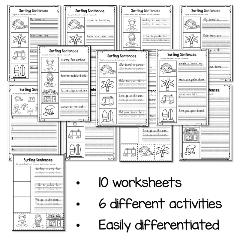 Surfing Sentences and Handwriting Teachie Tings