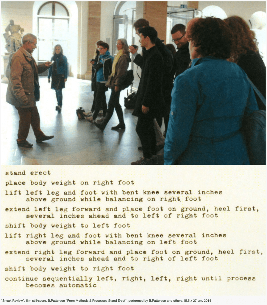 Benjamin Patterson, “Stand Erect” (1961) Walking as Artistic Practice